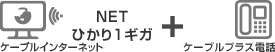 NETひかり1ギガ+ケーブルプラス電話